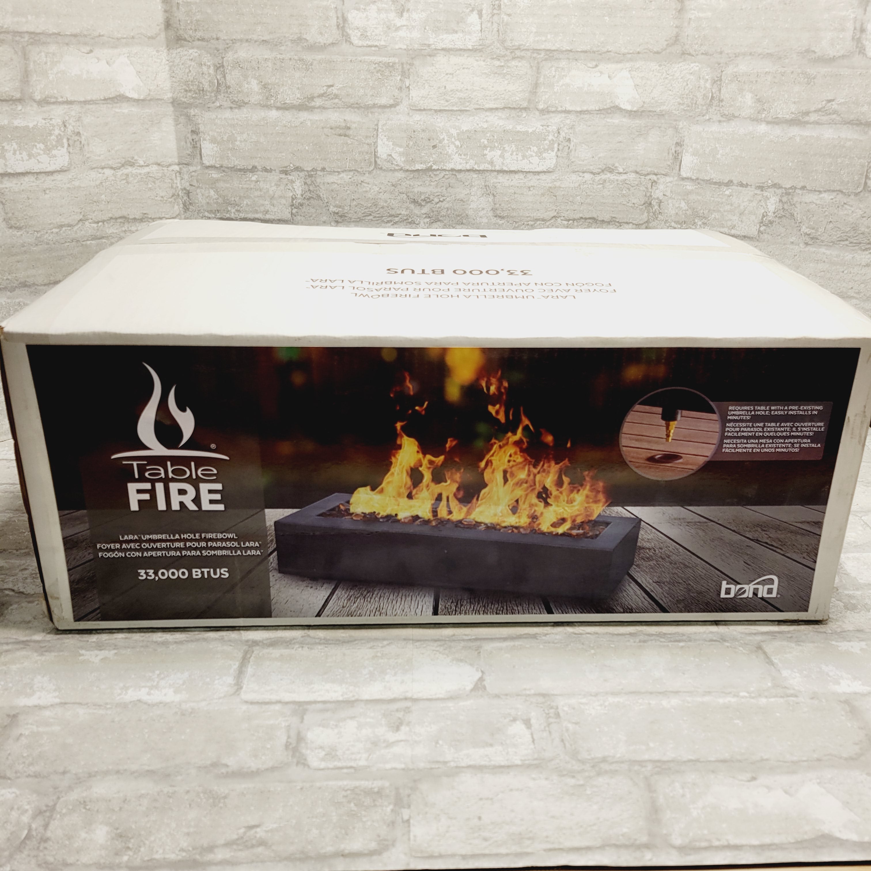 Bond Table Fire, Gas Fire Bowl, 20"x7"x4" Push-To-Connect (8069591990510)
